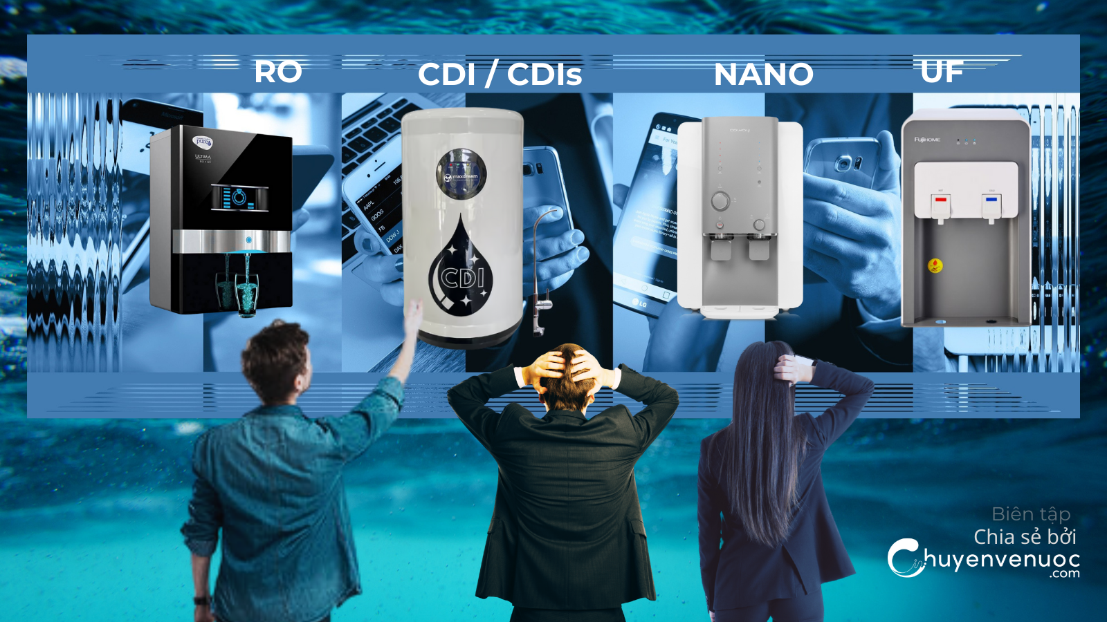 Chuyen ve nuoc So sanh 4 cong nghe loc nuoc uong pho bien nhat tai Viet Nam 2025 CDI RO Nano va UF. Nen lua chon cong nghe nao